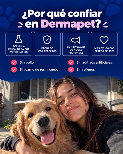 DERMAPET Triple Colágeno | Volvé a verlo disfrutar, jugar y acompañarte todos los días.